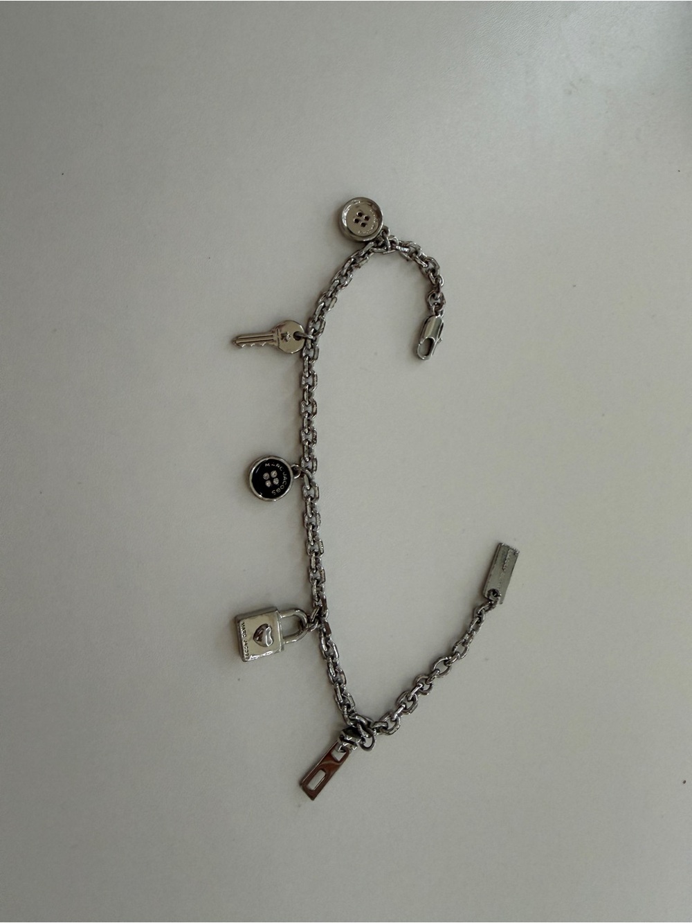 Marc Jacobs Silver-Tone Key & Lock Charm Bracelet